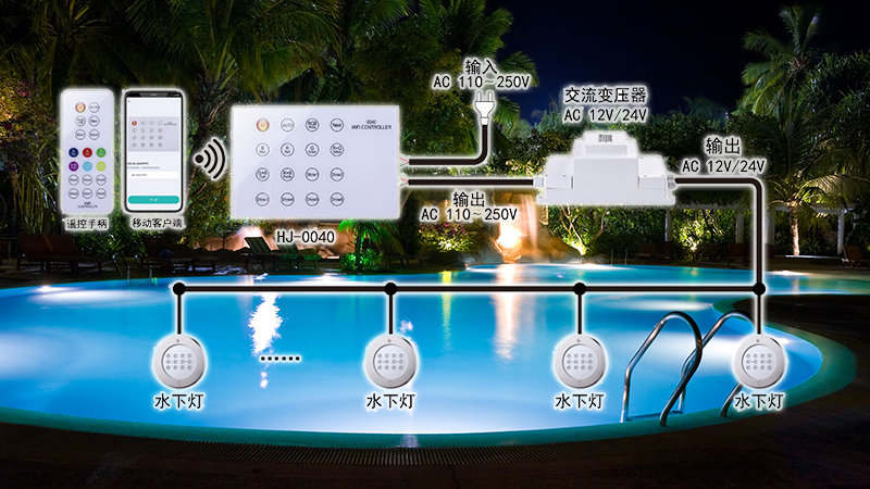 泳池水下灯AC交流和DC直流电源驱动
